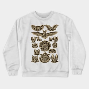 Ernst Haeckel  Bats Sepia Crewneck Sweatshirt